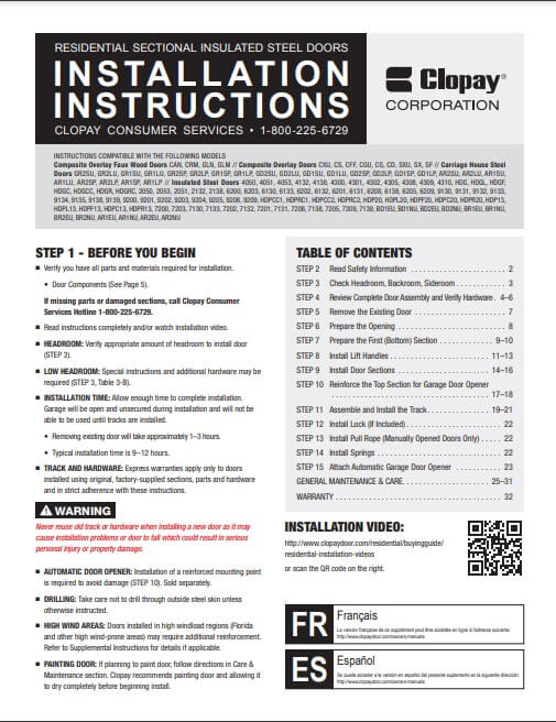 Insulated Steel Installation Instructions and Maintenance