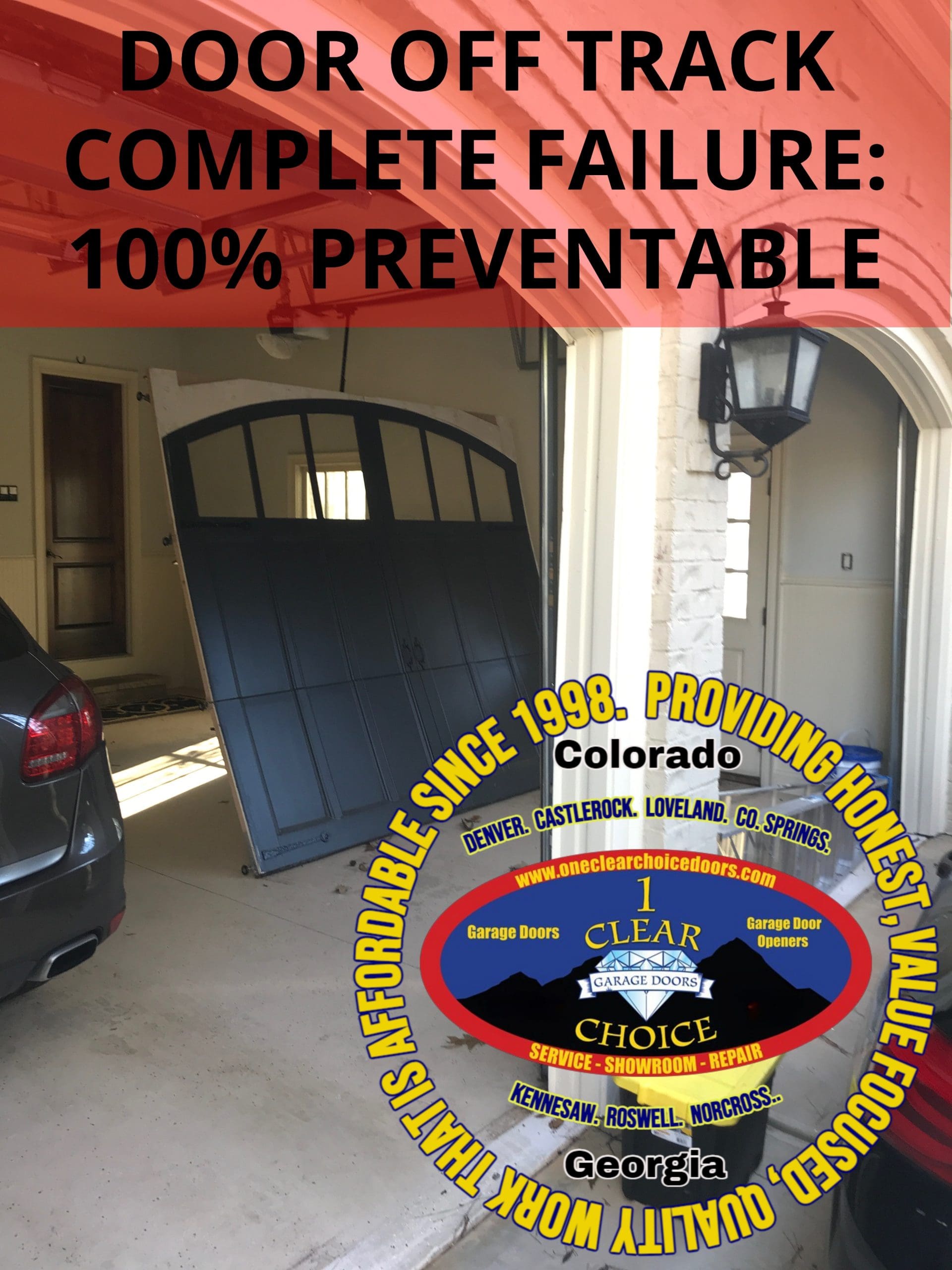 prevent garage door off track failure